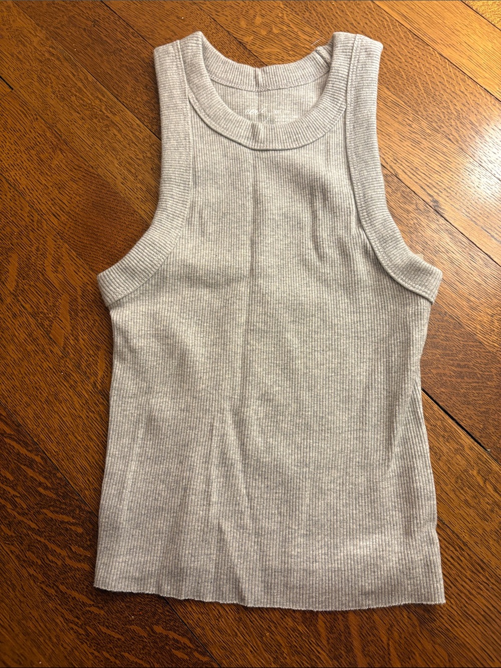 aerie Ribbed High-Neck Tank Top - Light Taupe